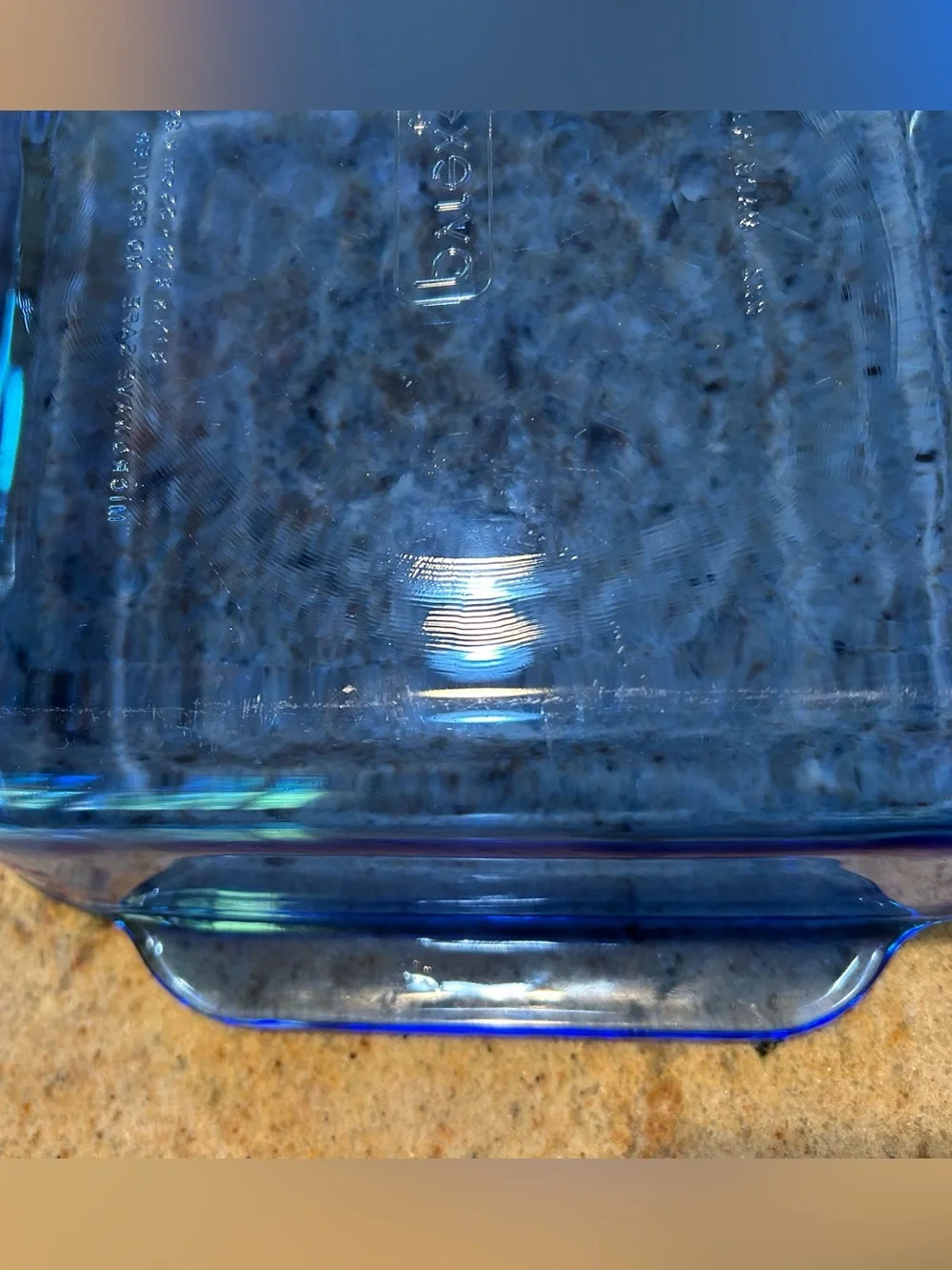 Pyrex #222 R Cobalt Blue Square Baker Dish 8”x8”x2” molded handles 2 Qt capacity